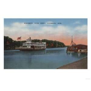  Vicksburg, MS   View of Mississippi River Ferry Giclee 