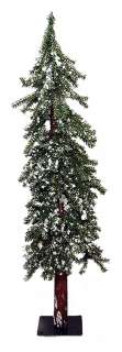 Artificial Slender Slim Alpine Pine Christmas Tree w/ Snow & Stand NEW 