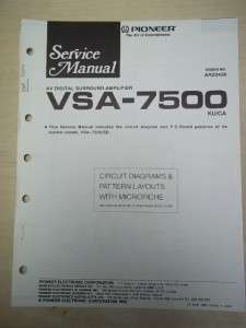 Pioneer Service Manual~VSA 7500 AV Amplifier~Original~Repair  