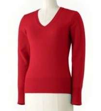 New Womens 100% CASHMERE Soft V Neck Sweater Red  