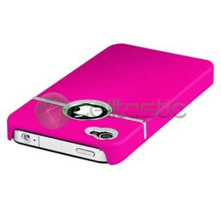   Cover For iPhone 4 4G Pink Chrome+Privacy LCD Screen Protector  