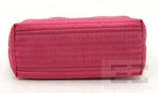 Prada Hot Pink Tessuto Nylon Jacquard Branded Small Handbag  