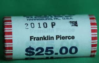 2010 P Franklin Pierce Presidential Dollar Coin $1 ROLL  