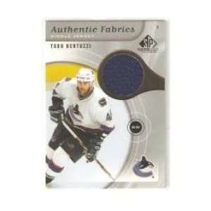2005 06 SP Game Used Authentic Fabrics #AFTB Todd Bertuzzi   Vancouver 