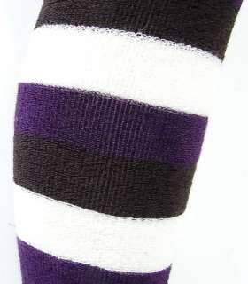 style striped thick towel leg warmers/footless  