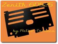 Description Reproduction Zenith Model 6D525 Radio Back   This 