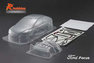 10 Ford Focus PC Transparent 190mm RC Car Body Shell  