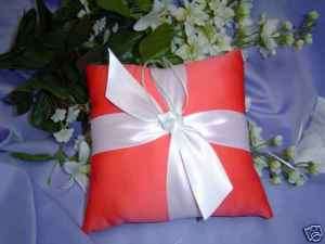 CORAL Satin KNOT Ring Bearer Pillow ANY COLOR SATIN  