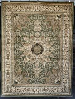 Burgundy Green Beige Ivory Isfahan Black Persian Style Area Rug Carpet 