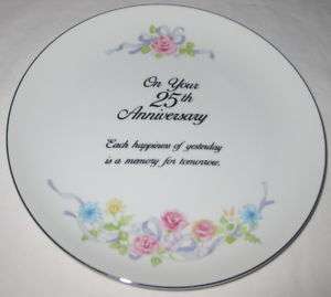 Floral RUSS 25th Aniversary China Collector Plate  