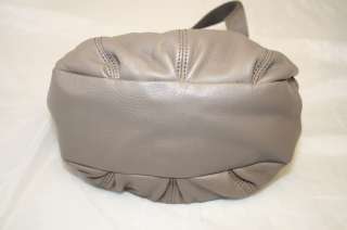 THE SAK NEW LEATHER TAUPE BUCKET PLEATED FOLDED FLAP X BODY BAG 