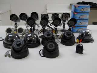 Lot of 24 Assorted CCTV Dome & Bullet Color Security Cameras
