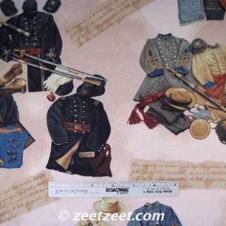 Gettysburg Civil War ARTIFACTS UNIFORMS Quilt Fabric /Y  