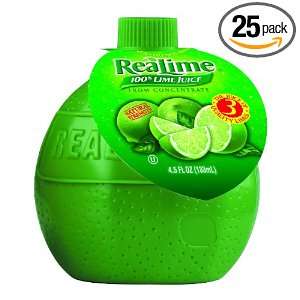 Realime Lime Juice, 4.5 Ounce Squeeze Bottles (Pack of 25)