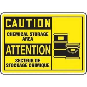    CHEMICAL STORAGE AREA (BILINGUAL FRENCH) Sign   7 x 10 Plastic
