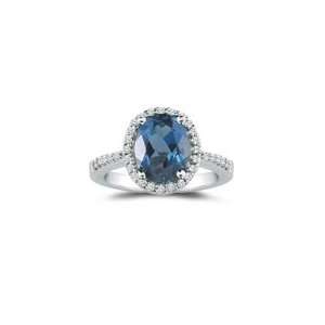   Cts Diamond & 5.35 Cts London Blue Topaz Ring in Platinum 9.5 Jewelry