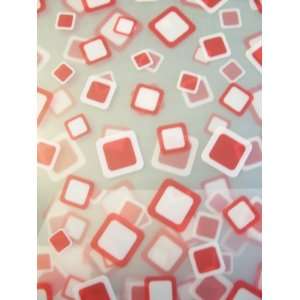  Plastic 2 Pocket Folder ~ Red and White Squares Office 
