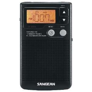  Sangean Am/Fm Portable Pocket Radio Clock Large Lcd 