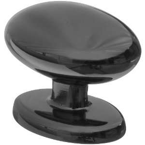   BB8014 1 1/3 Inch Diameter Egg Shaped Cabinet/Door Knob, Black Chrome