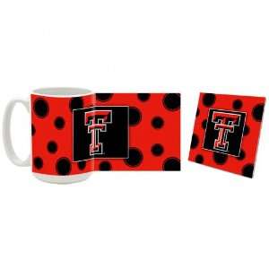  Texas Tech Red Raiders Polka Dots Mug and Coaster Set 