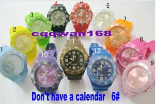 10pc hot Silicone Jelly Sports Dial Quartz Date Calendar Wrist watches 