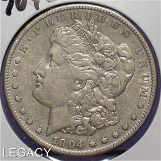 1904 S MORGAN SILVER DOLLAR SCARCE DATE 90% SILVER (TS+  