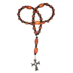   Prayer Beads Slight Sparkly Glass Beads and Wooden Barrel Beads