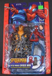 HTF SPIDER MAN PETER PARKER ACTION FIGURE w/ Trap by Toy Biz Brand New 