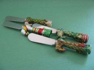Christmas Xmas Butter Spreader Knife Multi Color Handle  