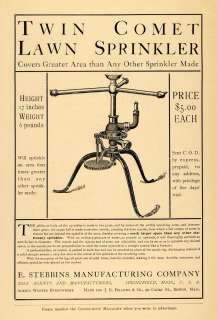 1899 Ad E Stebbins Mfg Lawn Water Sprinkler Springfield Mass Rosette J 
