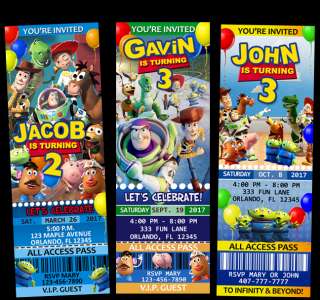 Toy Story Birthday Ticket Invitations Party Jessie Buzz Woody Gang 