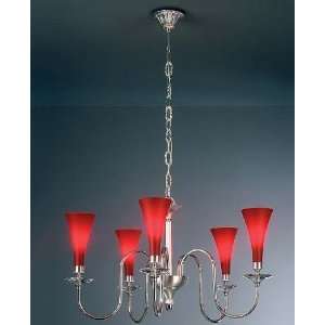 Scala chandelier small   red, chrome plated, 220   240V (for use in 