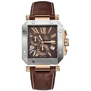 NEW GUESS COLLECTION, GC SWISS MADE, CHRONOGRAPH MENS WATCH, BROWN 