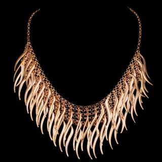 gold plated stick twist pin chandelier dangle necklace  
