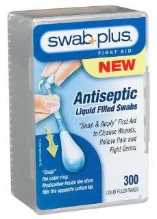 Swabplus Antiseptic Liquid Filled Swabs 300 Count Packages (Pack of 2 