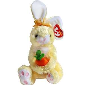   the Yellow Easter Bunny Rabbit Holding a Carrot   Ty Beanie Babies
