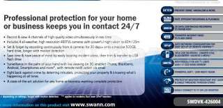 SWANN Home House Monitoring Security Cameras CCTV DVR4 2600 Channel 
