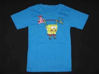 SpongeBob SquarePants Blue Kids T Shirt Size 6 Age 5 6  