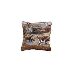   Rodeo Cowboy & Horse Decorative Throw Pillow 17 x 17
