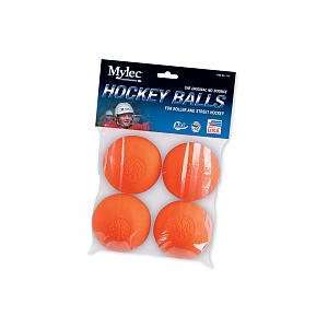 Mylec Orange Warm Roller Hockey Balls  4 Pack  Sports 