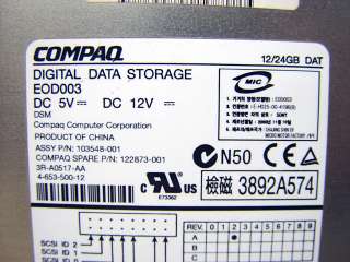   EOD003 12/24 GB DAT DDS3 SCSI Internal Tape Drive 122873 001  