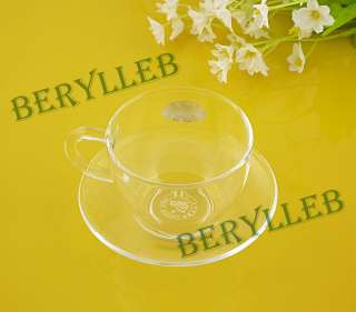 Good clear glass tea & coffee cup with a saucer 50ml  