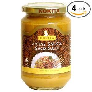 Kokita Satay Sauce   Saos Sate, 12.3 Ounce Jars (Pack of 4)