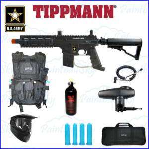 Tippmann US Army Project Salvo Paintball Gun N2 Package with Cyclone 