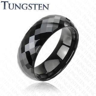   Carbide with Multi Facelet Prism design wedding band mens ring  