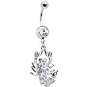  Clear Gem Scorpion Belly Ring Jewelry