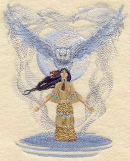 INDIAN SPIRIT OF THE EAGLE   2 EMBROIDERED HAND TOWELS  