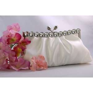  Ivory Satin Bridal Evening Bag 