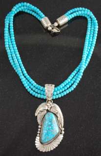 Sterling Silver Kingman Grade AA Turquoise Necklace  