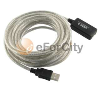 NEW 15FT/5M ACTIVE USB 2.0 EXTENSION / REPEATER CABLE  